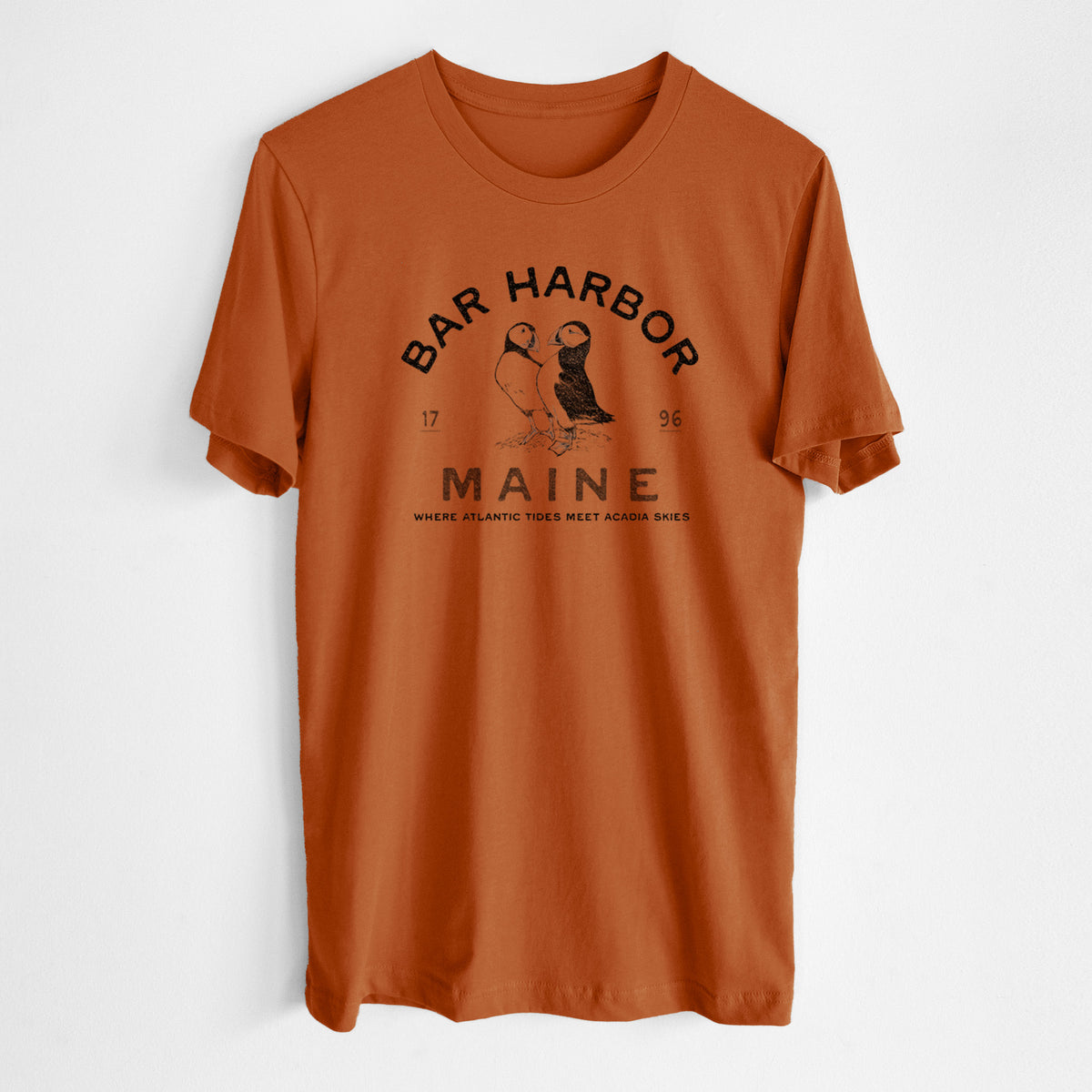 Bar Harbor Maine - Atlantic Puffins - Lightweight 100% Cotton Unisex Crewneck