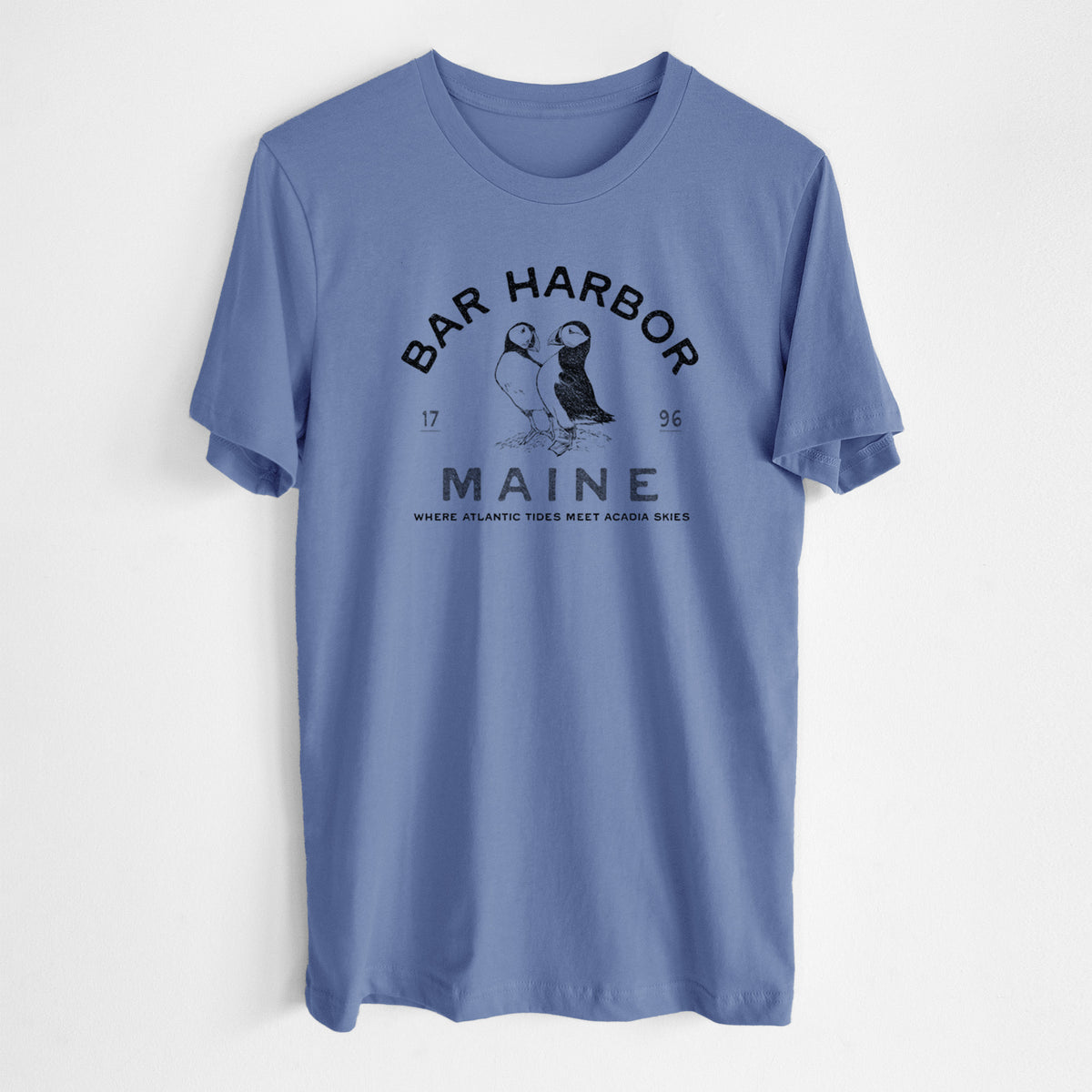 Bar Harbor Maine - Atlantic Puffins - Lightweight 100% Cotton Unisex Crewneck