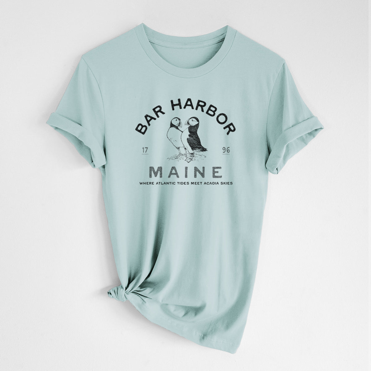 Bar Harbor Maine - Atlantic Puffins - Lightweight 100% Cotton Unisex Crewneck