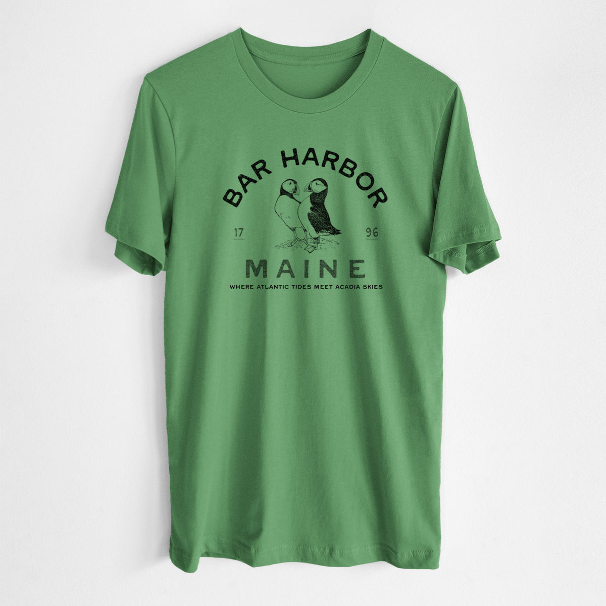Bar Harbor Maine - Atlantic Puffins - Lightweight 100% Cotton Unisex Crewneck