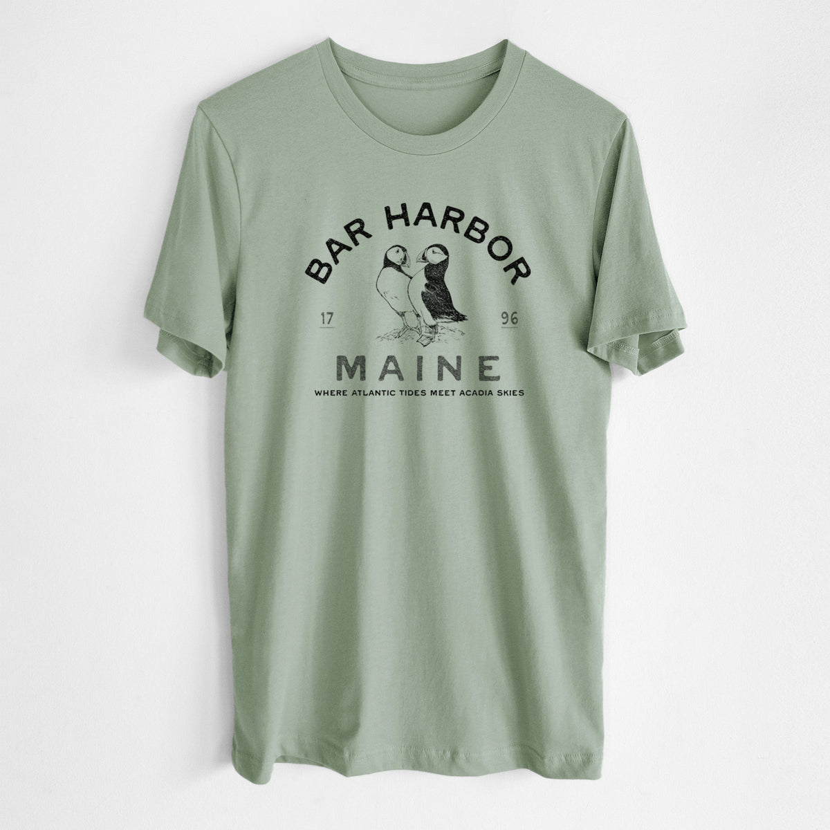 Bar Harbor Maine - Atlantic Puffins - Lightweight 100% Cotton Unisex Crewneck