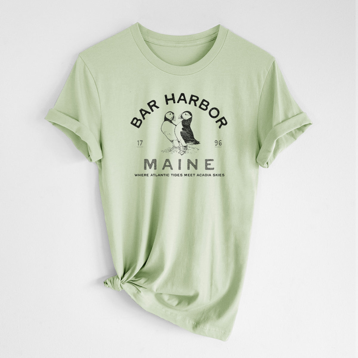 Bar Harbor Maine - Atlantic Puffins - Lightweight 100% Cotton Unisex Crewneck