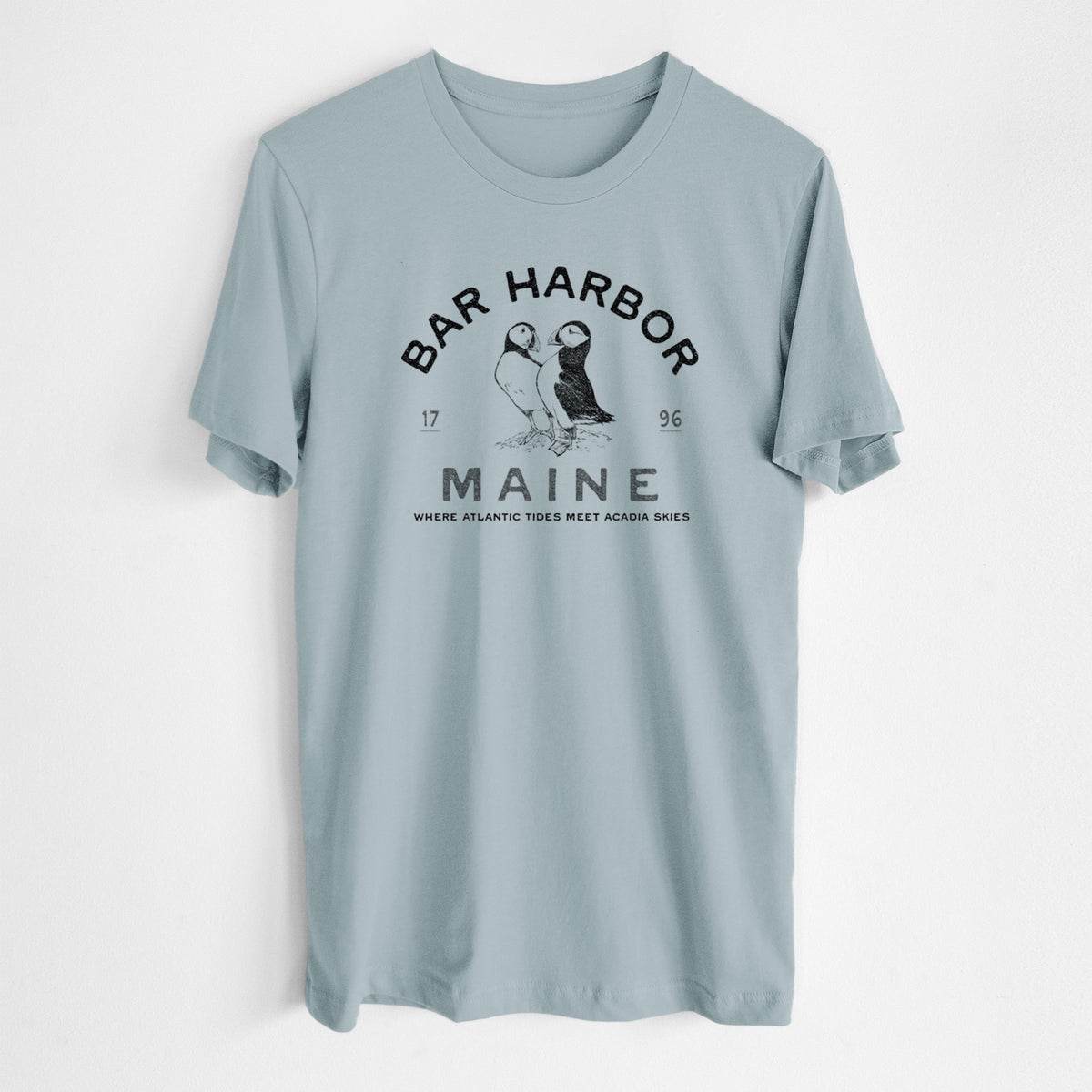 Bar Harbor Maine - Atlantic Puffins - Lightweight 100% Cotton Unisex Crewneck