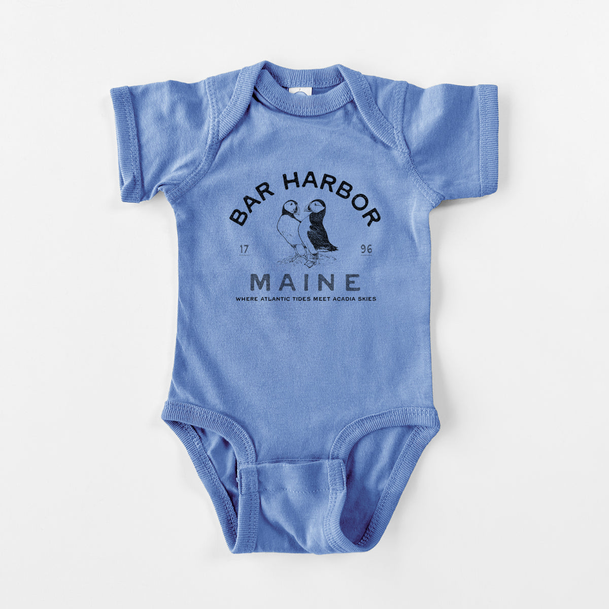 Bar Harbor Maine - Atlantic Puffins - Baby Fine Jersey Bodysuit