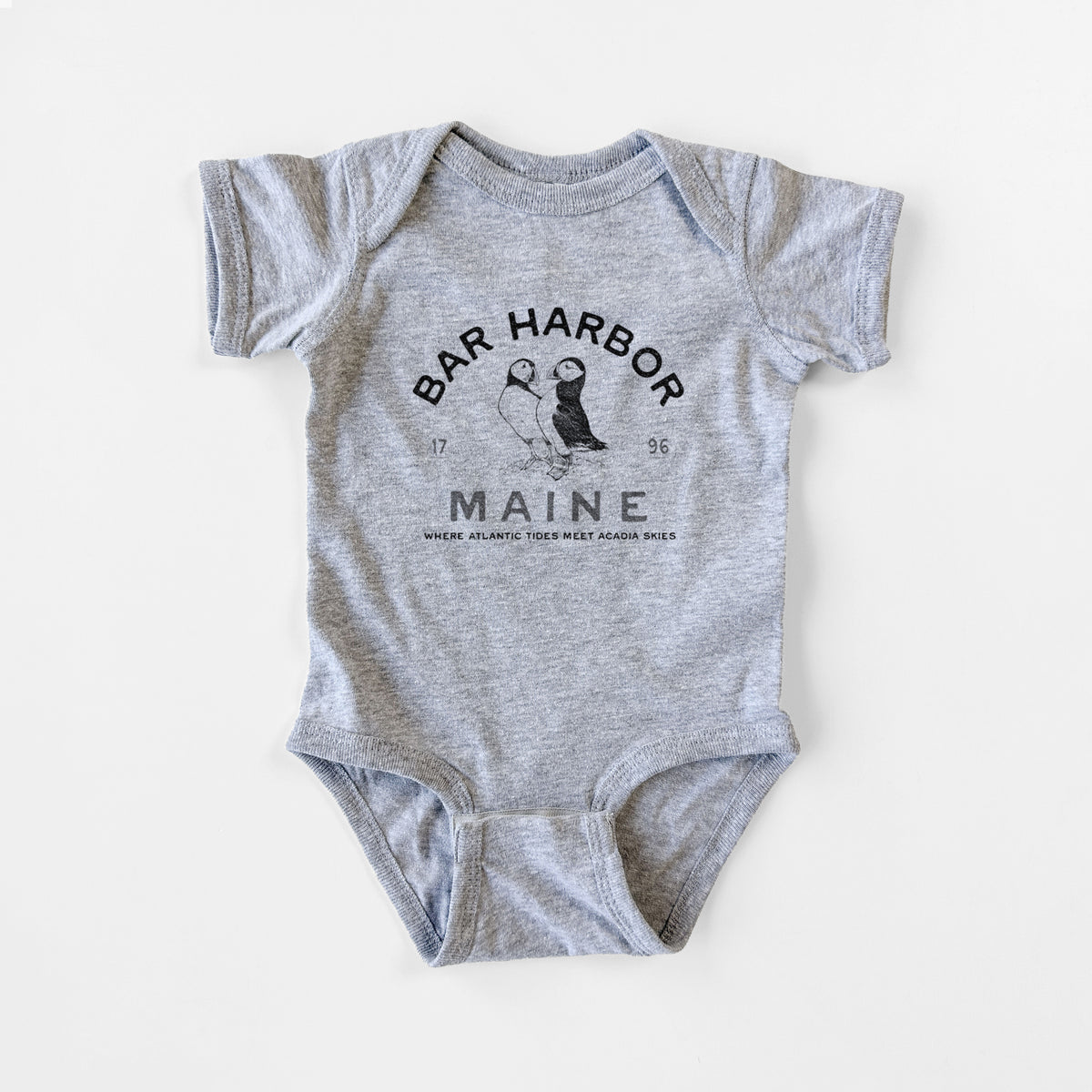Bar Harbor Maine - Atlantic Puffins - Baby Fine Jersey Bodysuit