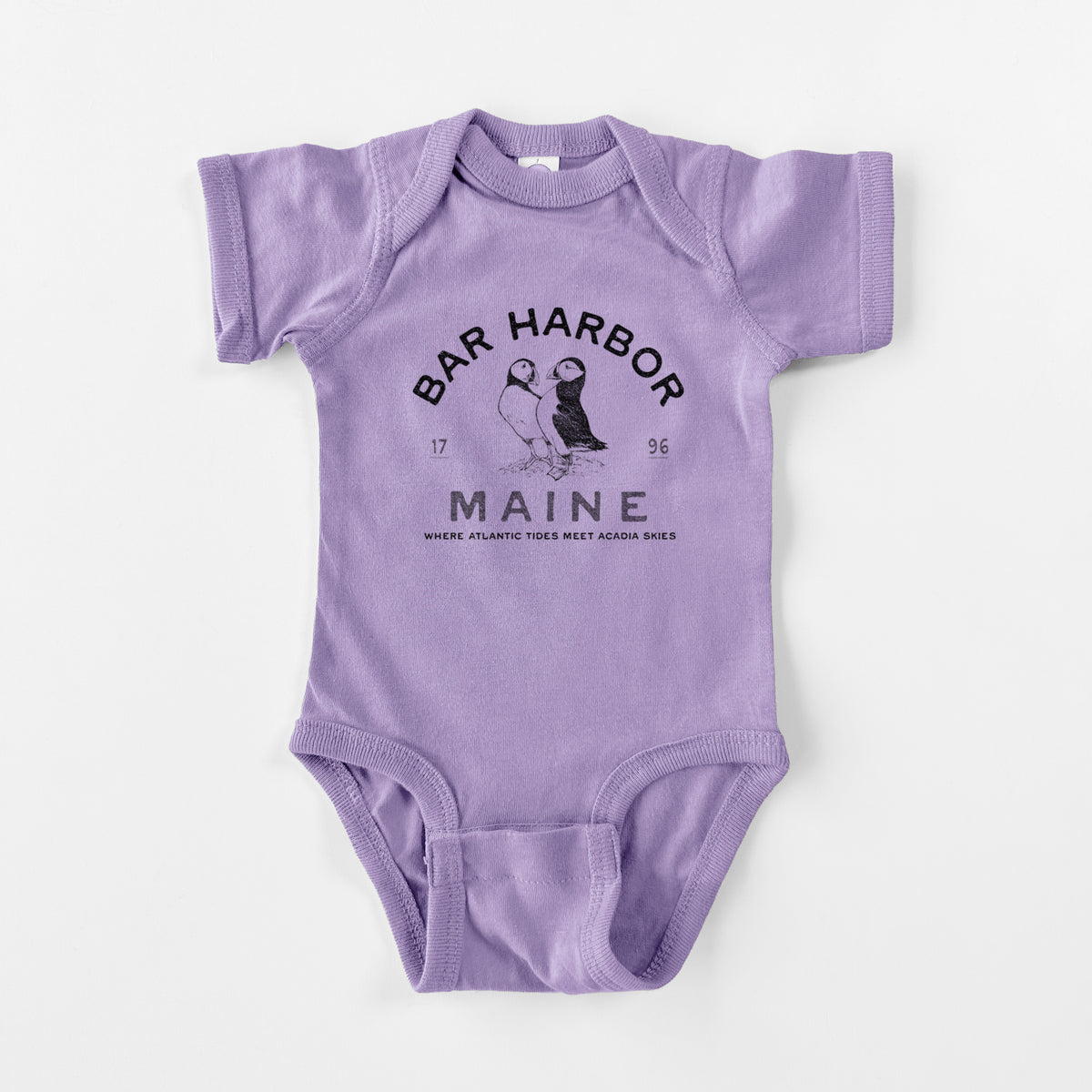 Bar Harbor Maine - Atlantic Puffins - Baby Fine Jersey Bodysuit