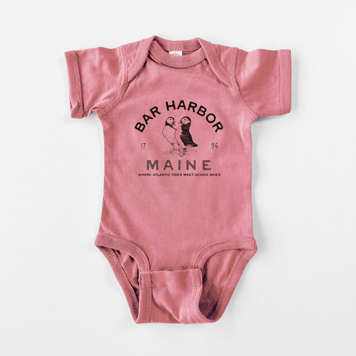 Bar Harbor Maine - Atlantic Puffins - Baby Fine Jersey Bodysuit