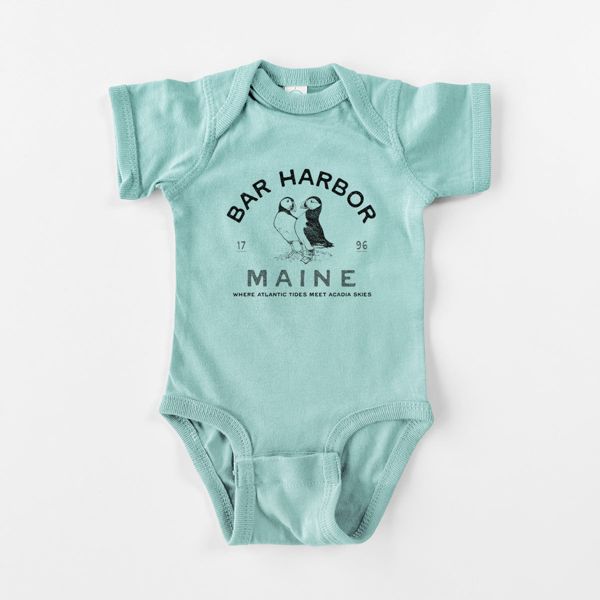 Bar Harbor Maine - Atlantic Puffins - Baby Fine Jersey Bodysuit