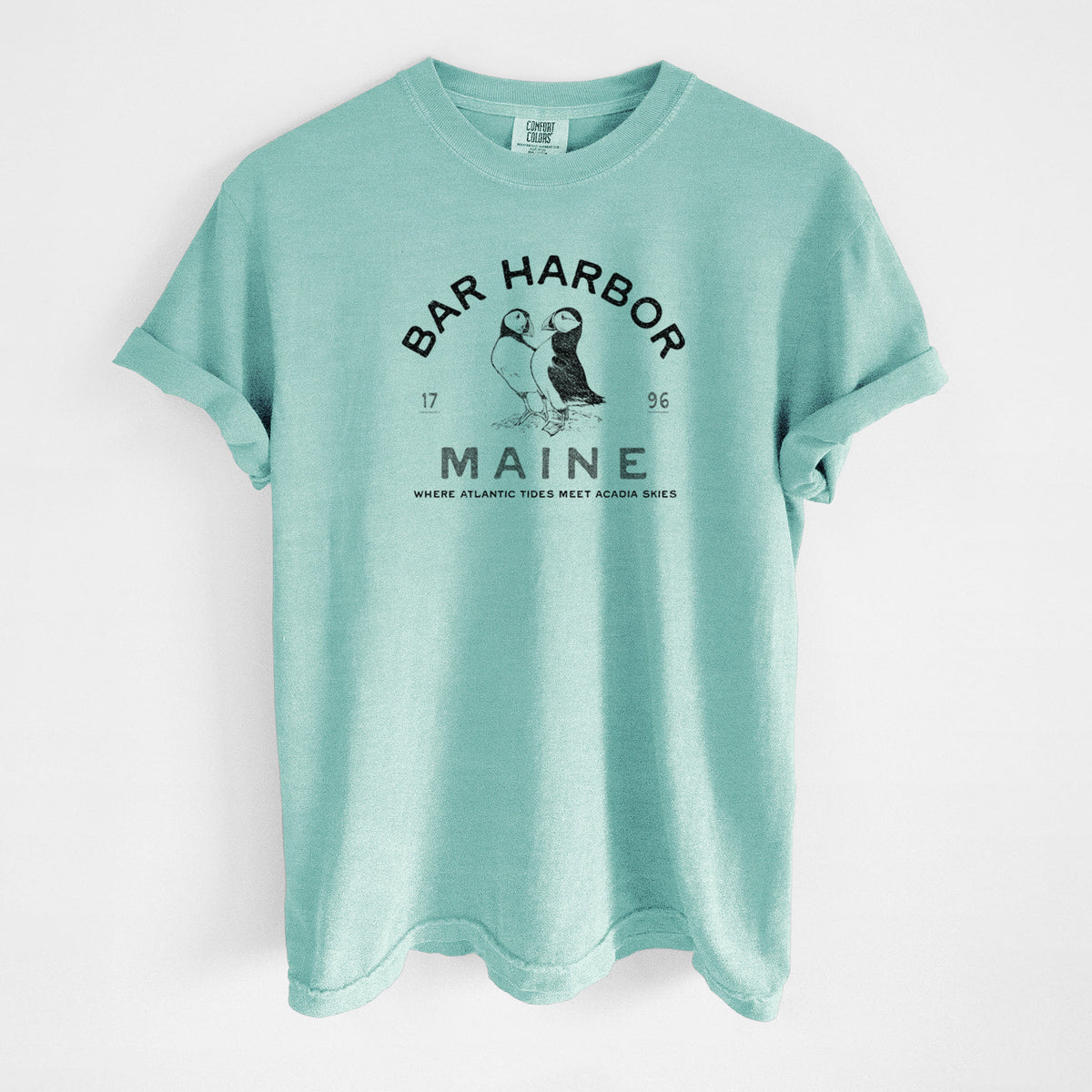 Bar Harbor Maine - Atlantic Puffins - Unisex Comfort Colors Garment-Dyed Heavyweight T-shirt