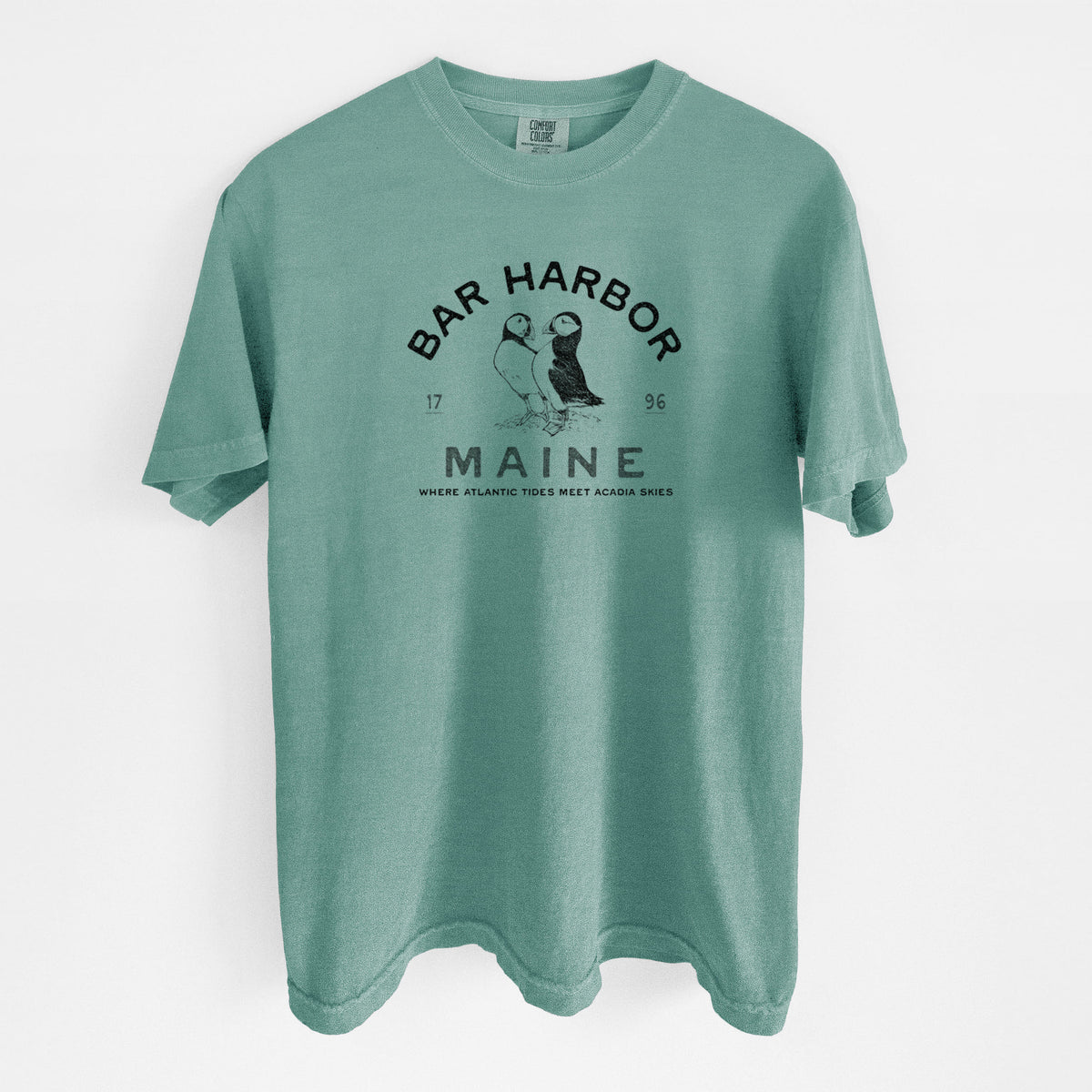 Bar Harbor Maine - Atlantic Puffins - Unisex Comfort Colors Garment-Dyed Heavyweight T-shirt