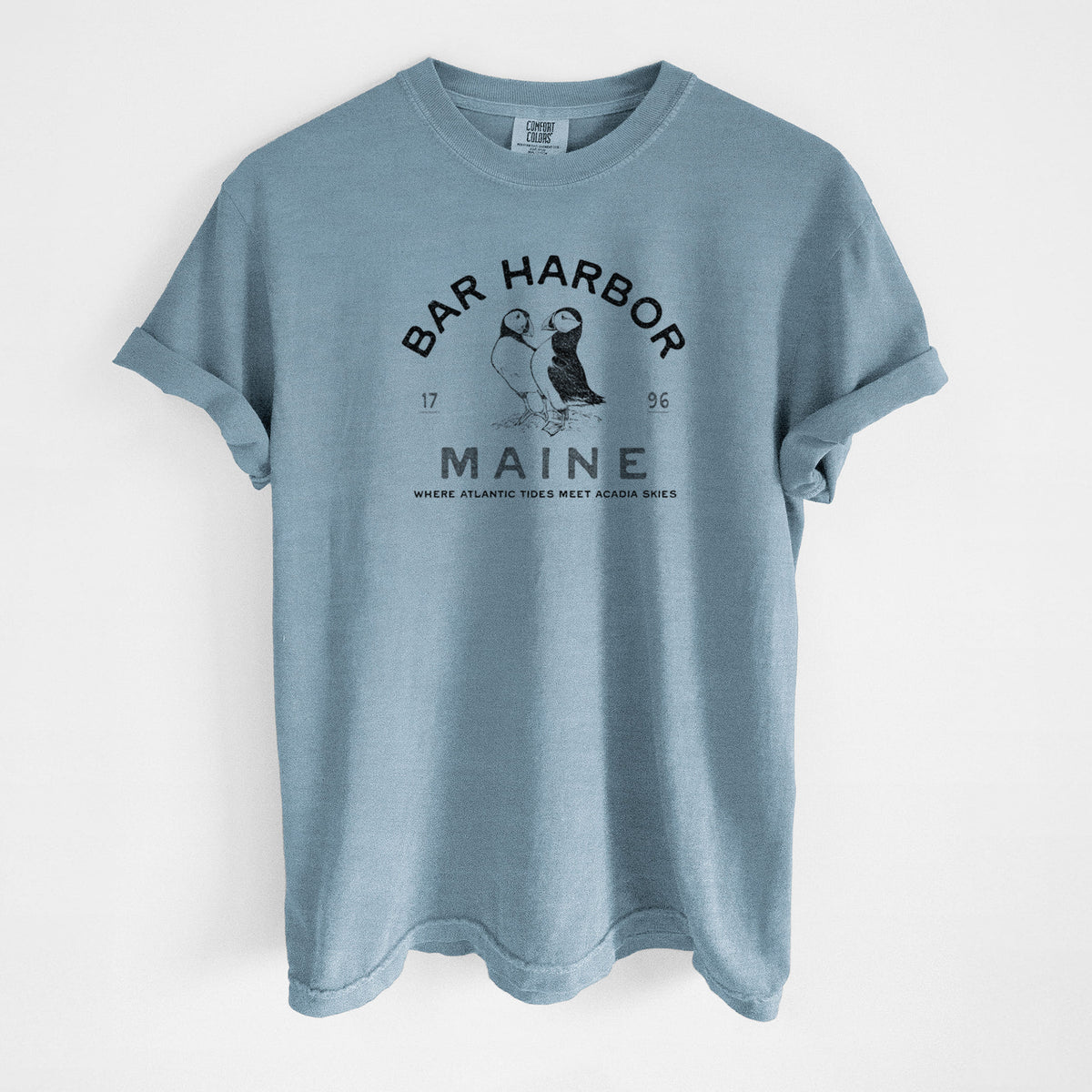 Bar Harbor Maine - Atlantic Puffins - Unisex Comfort Colors Garment-Dyed Heavyweight T-shirt