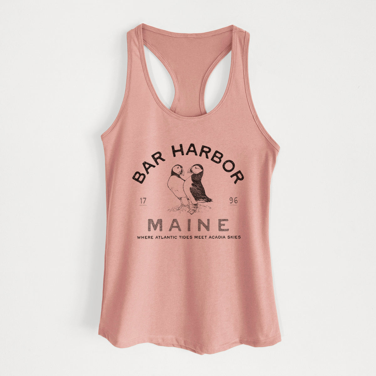 Bar Harbor Maine - Atlantic Puffins - Women's Racerback Tanktop