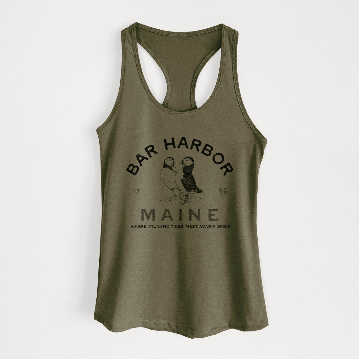 Bar Harbor Maine - Atlantic Puffins - Women's Racerback Tanktop