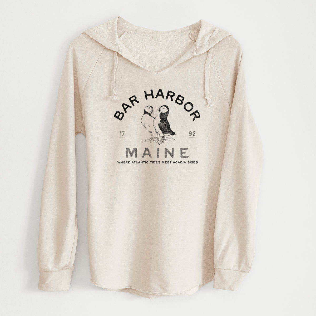 Bar Harbor Maine - Atlantic Puffins - Cali Wave Hooded Sweatshirt