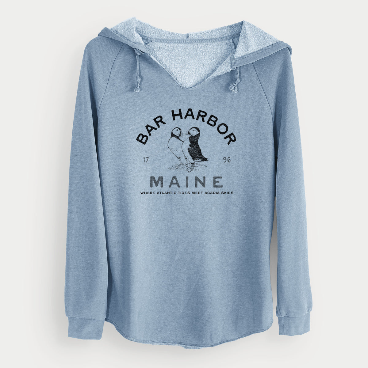 Bar Harbor Maine - Atlantic Puffins - Cali Wave Hooded Sweatshirt