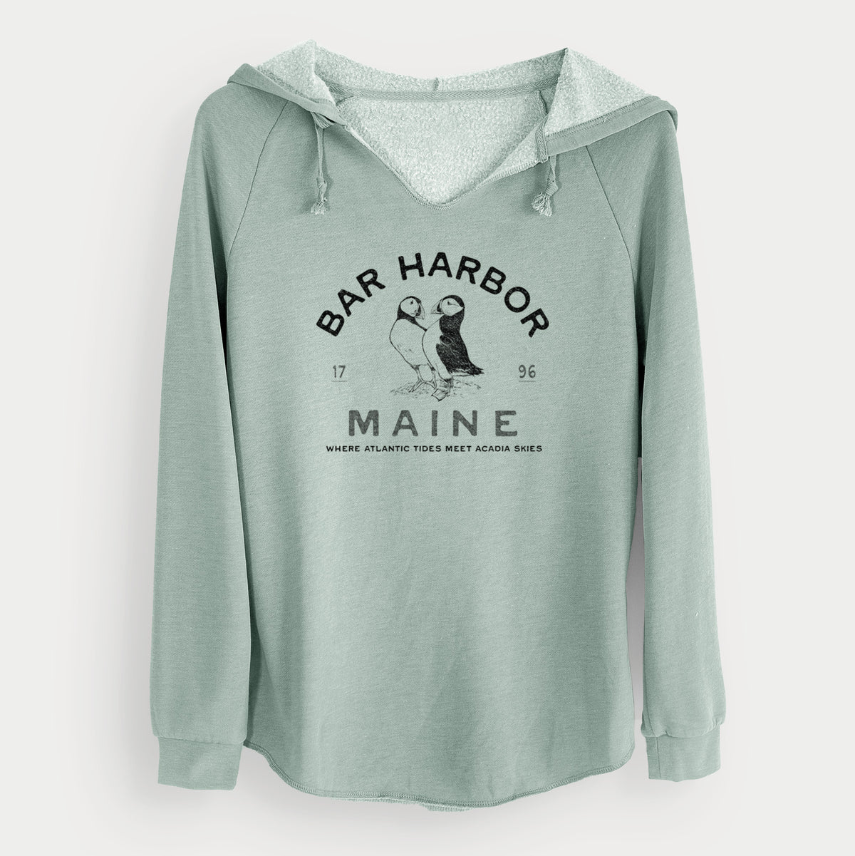 Bar Harbor Maine - Atlantic Puffins - Cali Wave Hooded Sweatshirt