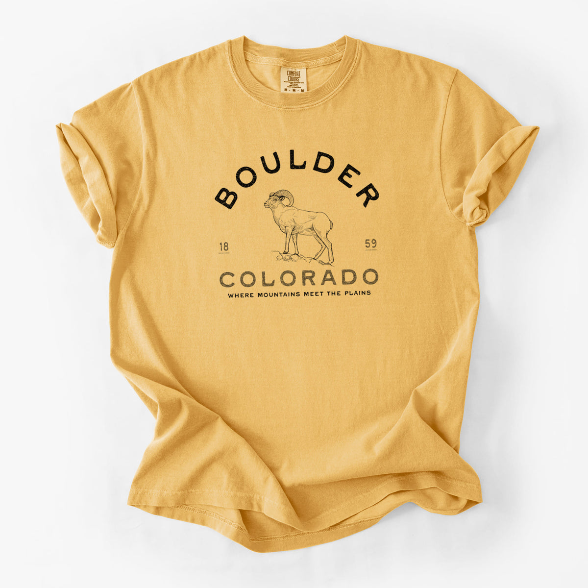 Boulder Colorado Bighorn - Unisex Comfort Colors Garment-Dyed Heavyweight T-shirt