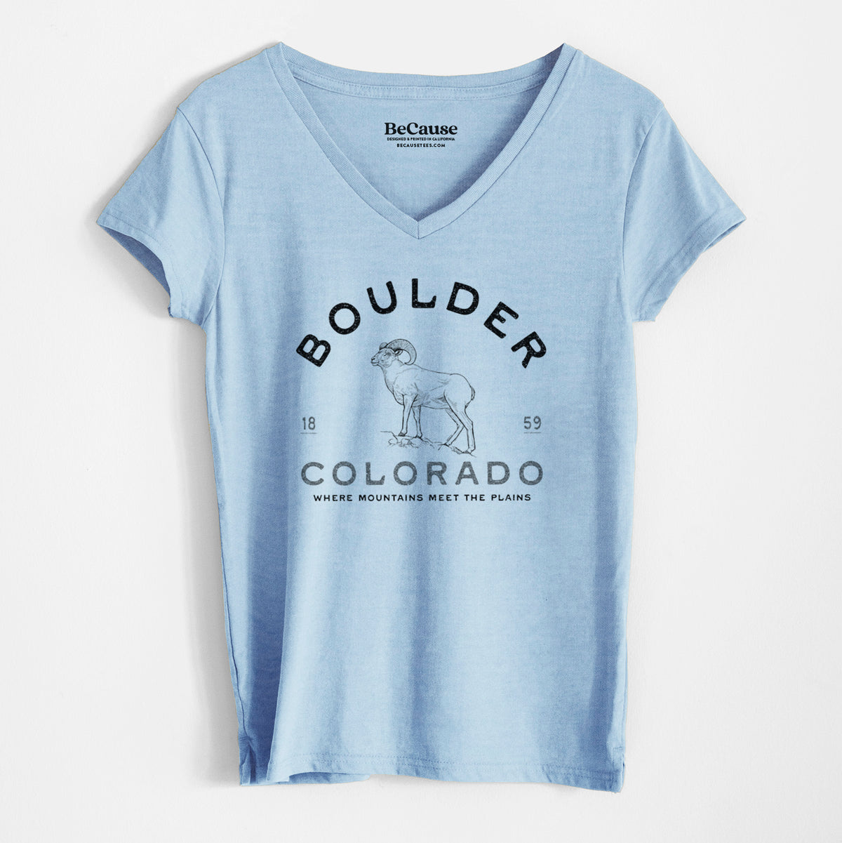 Boulder Colorado Bighorn - Women&#39;s 100% Recycled V-neck