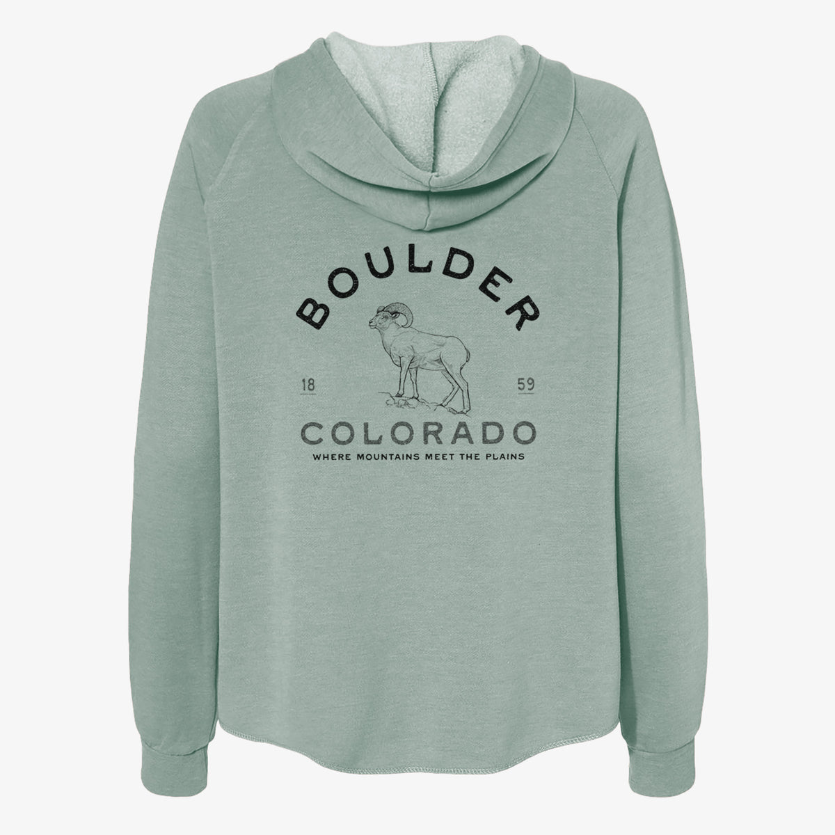 Boulder Colorado Bighorn - Women&#39;s Cali Wave Zip-Up Sweatshirt