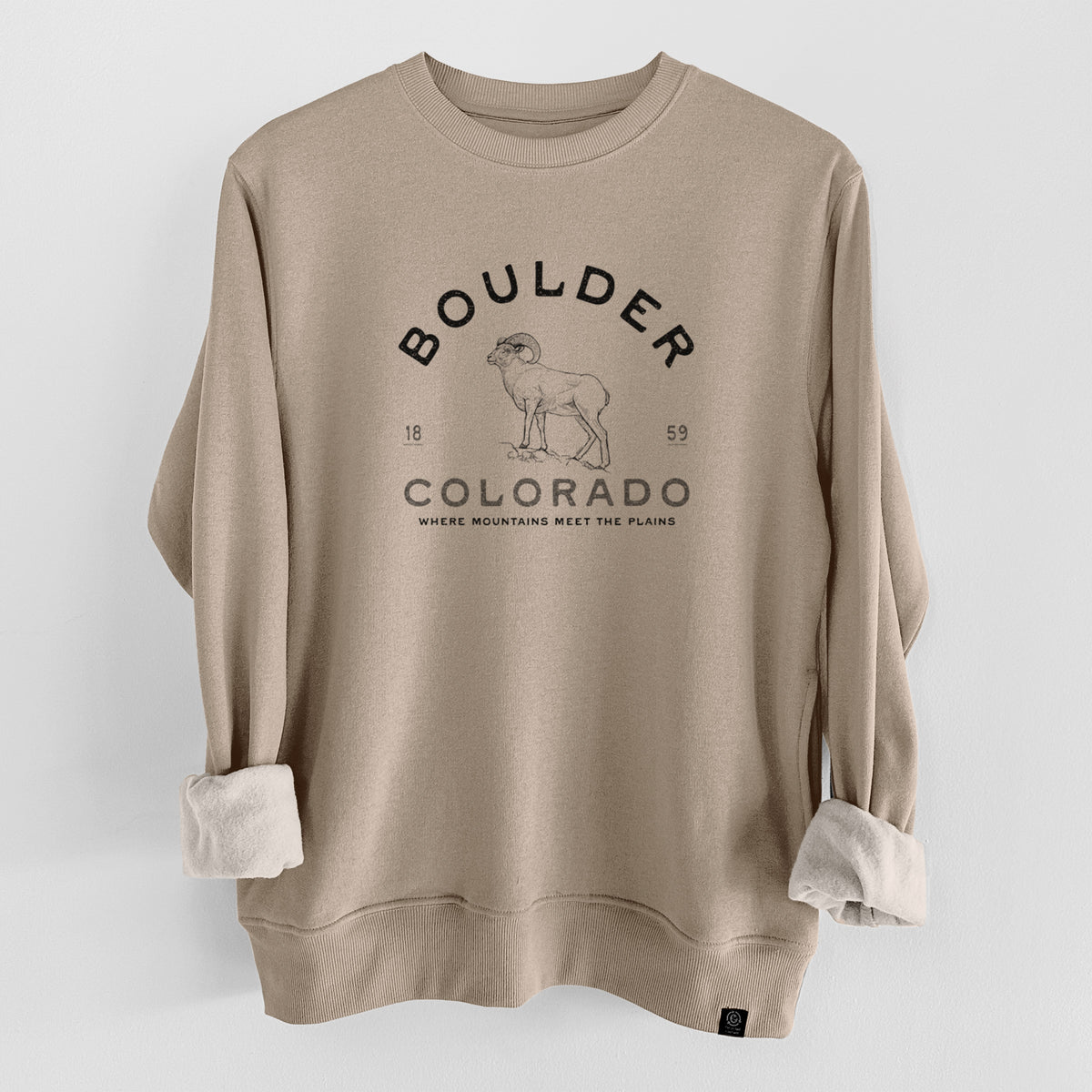 Boulder Colorado Bighorn  - Unisex Reclaimed Crewneck Sweatshirt