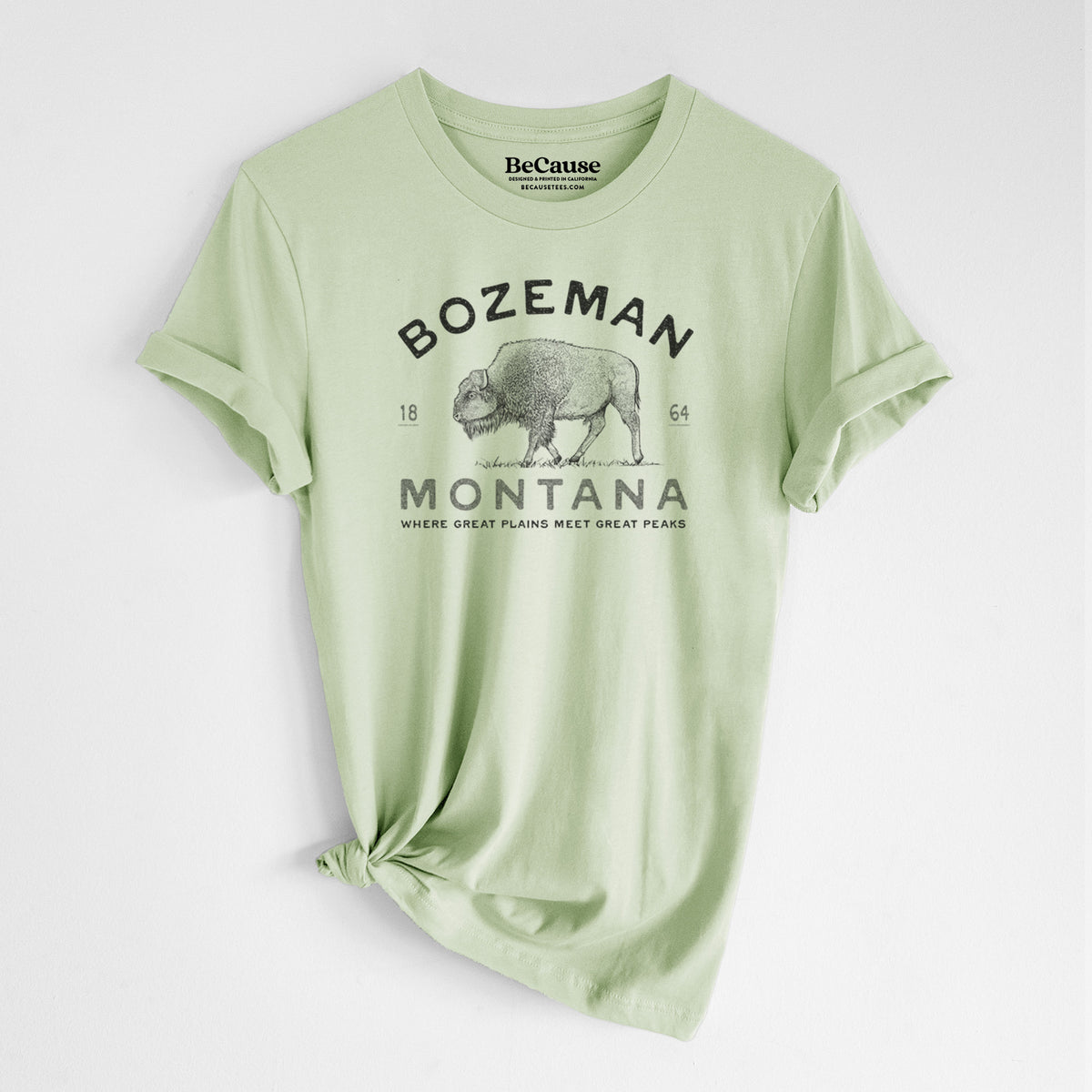 Bozeman Montana Bison - Lightweight 100% Cotton Unisex Crewneck