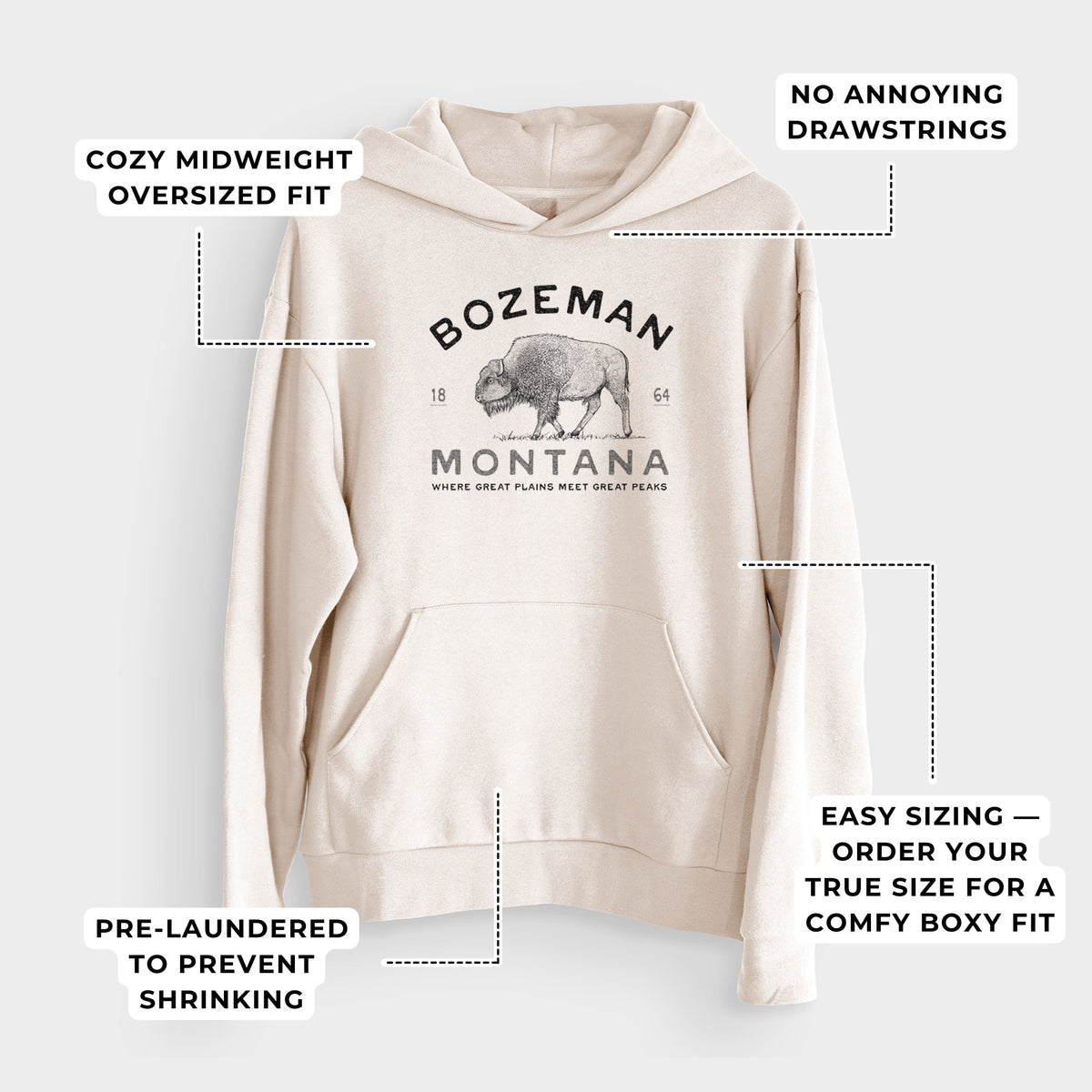 Bozeman Montana Bison  - Bodega Midweight Hoodie