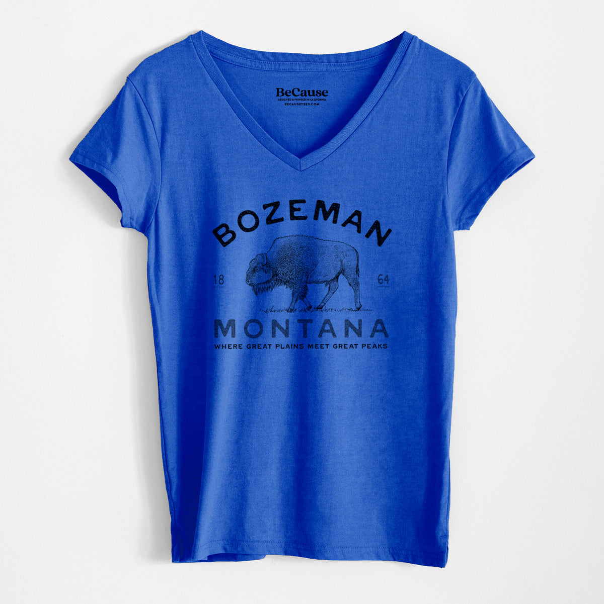 Bozeman Montana Bison - Women&#39;s 100% Recycled V-neck