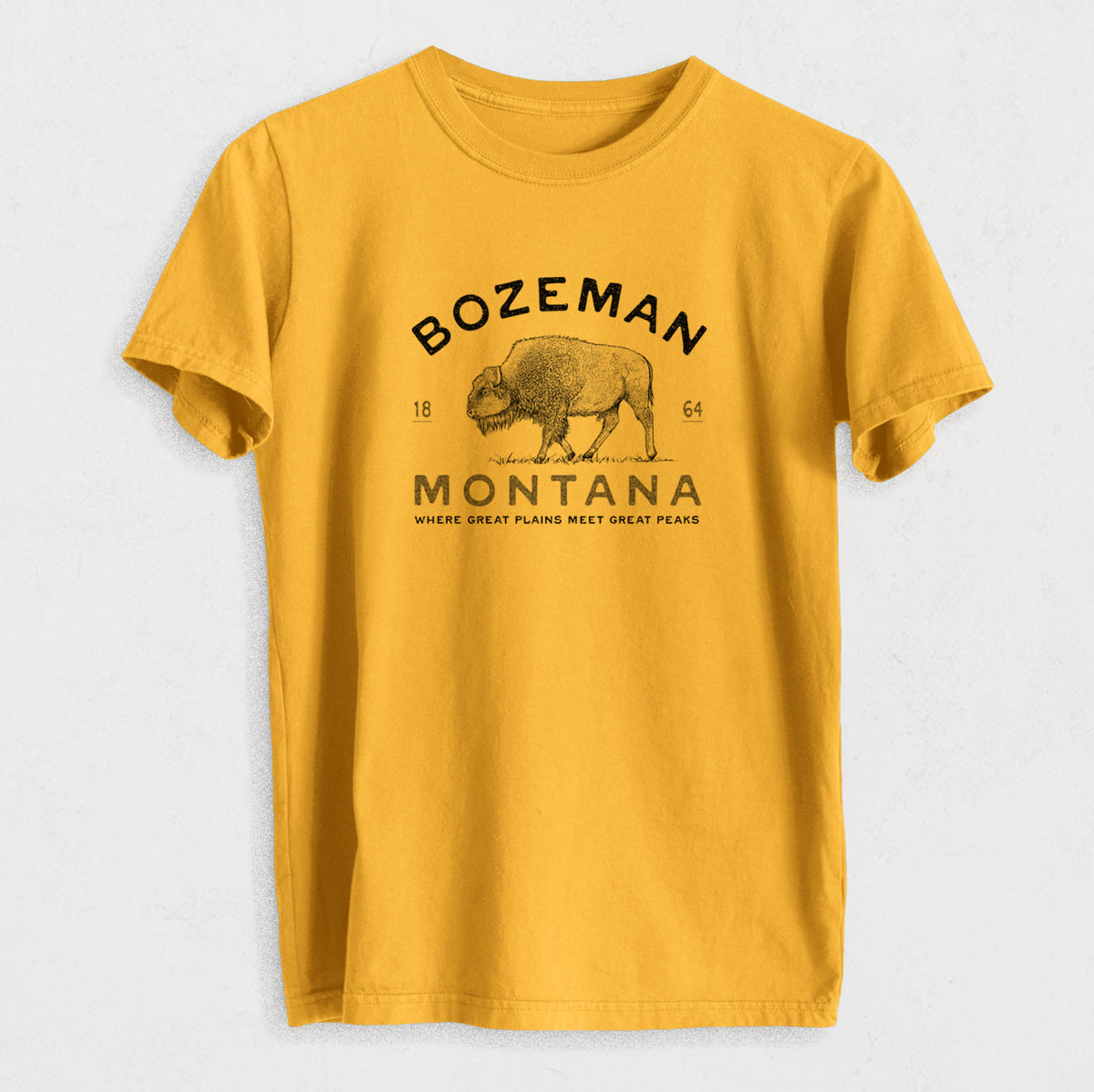 Bozeman Montana Bison - Heavyweight Men&#39;s 100% Organic Cotton Tee