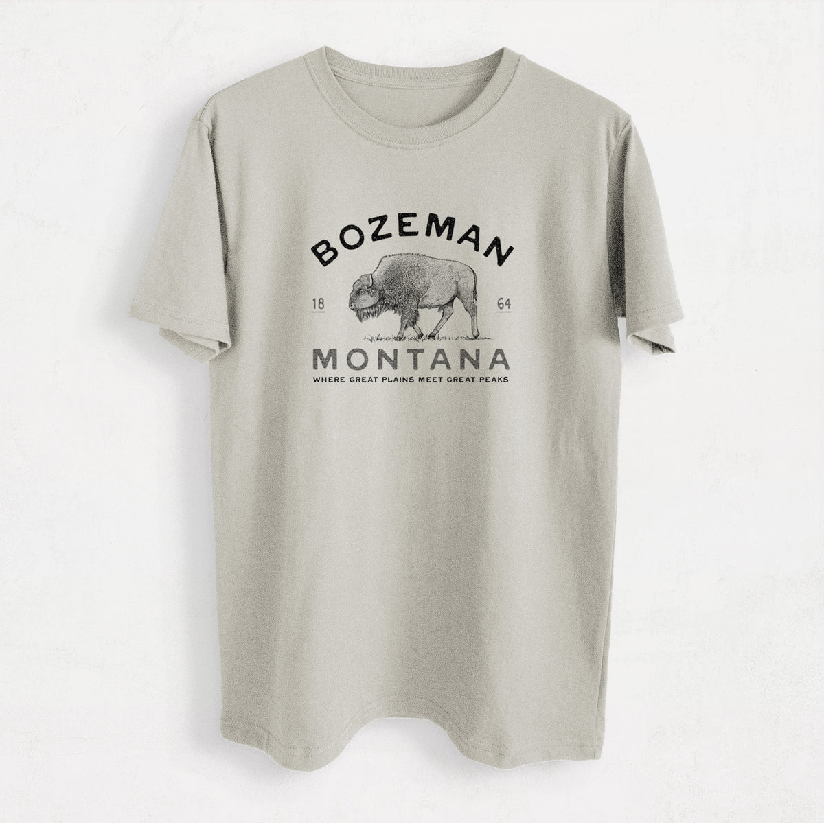 Bozeman Montana Bison - Heavyweight Men&#39;s 100% Organic Cotton Tee
