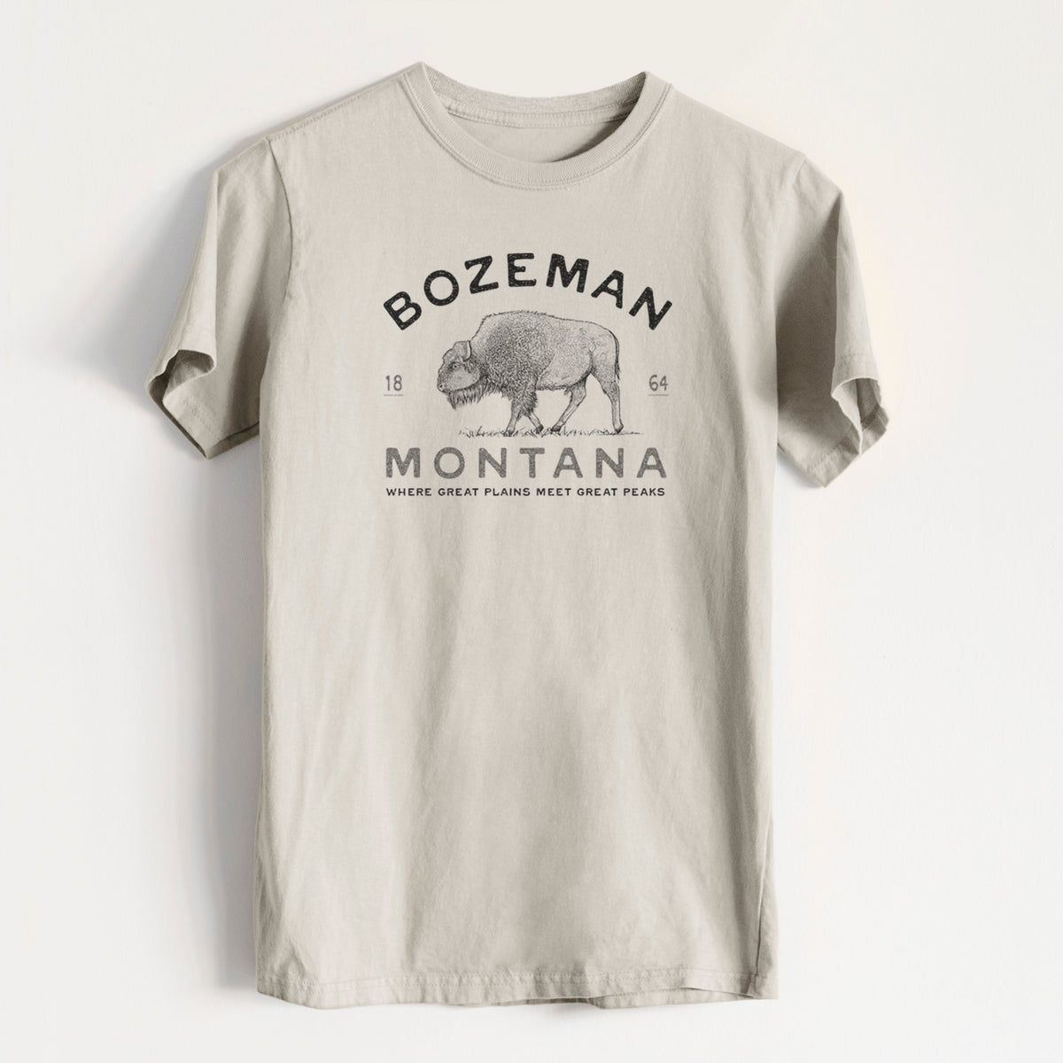 Bozeman Montana Bison - Heavyweight Men&#39;s 100% Organic Cotton Tee