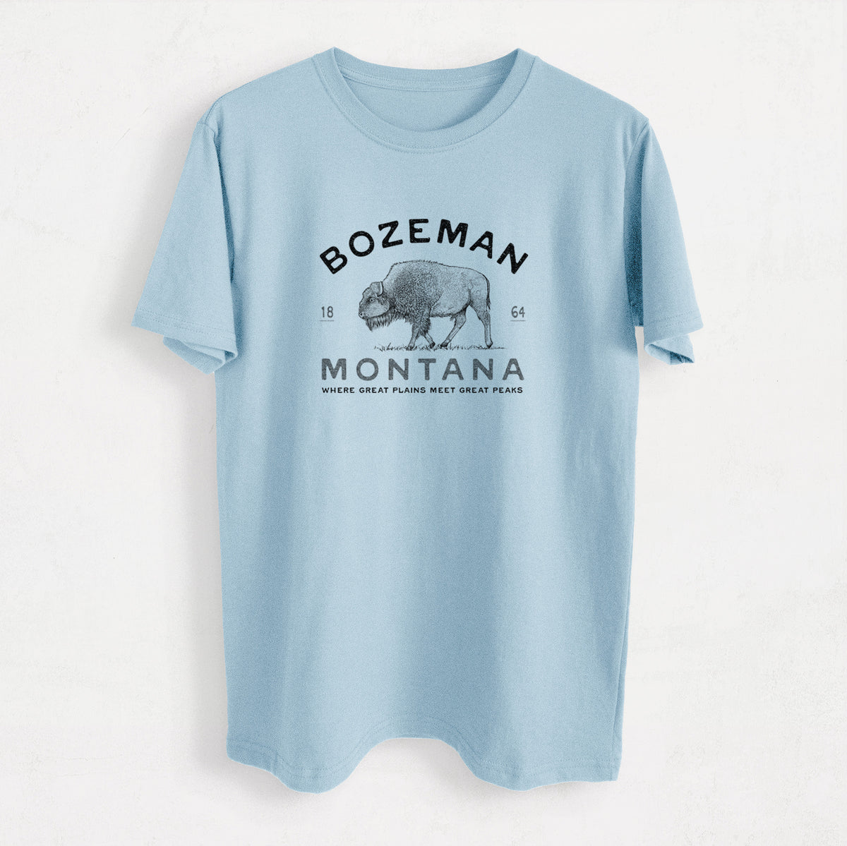 Bozeman Montana Bison - Heavyweight Men&#39;s 100% Organic Cotton Tee