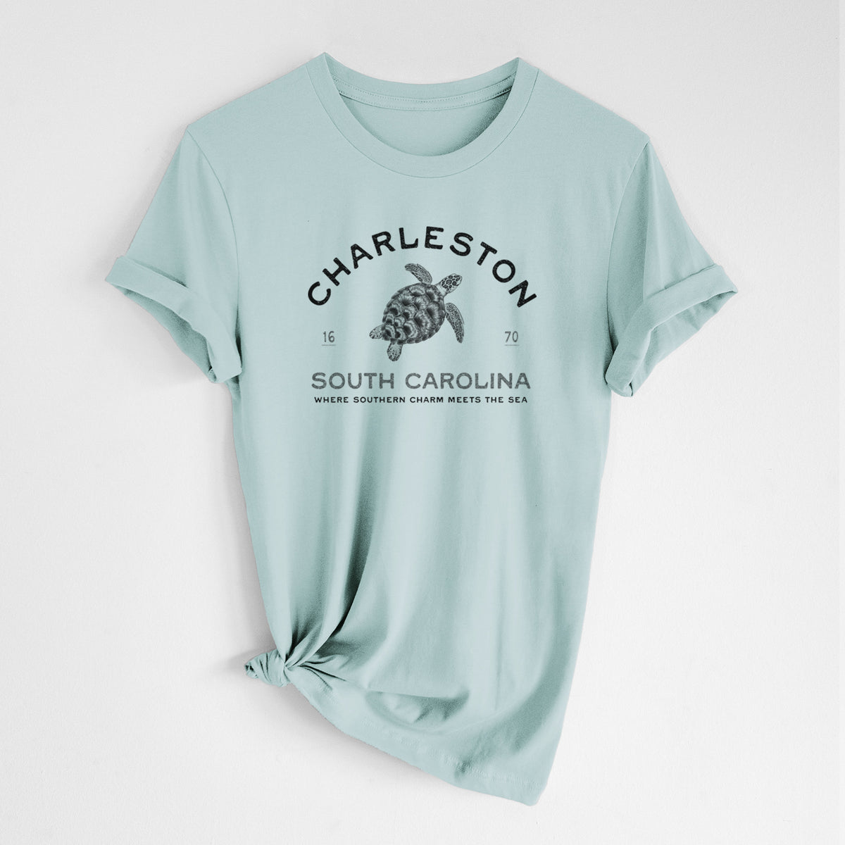Charleston South Carolina - Loggerhead Sea Turtle - Lightweight 100% Cotton Unisex Crewneck