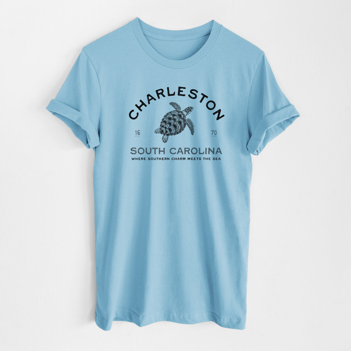 Charleston South Carolina - Loggerhead Sea Turtle - Lightweight 100% Cotton Unisex Crewneck