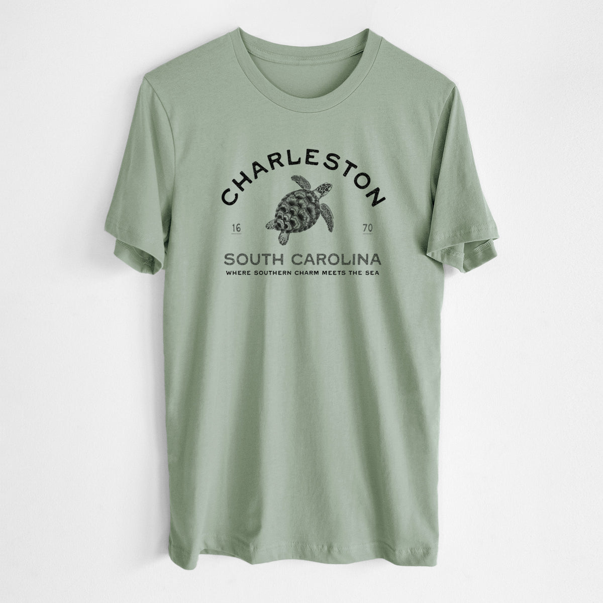 Charleston South Carolina - Loggerhead Sea Turtle - Lightweight 100% Cotton Unisex Crewneck