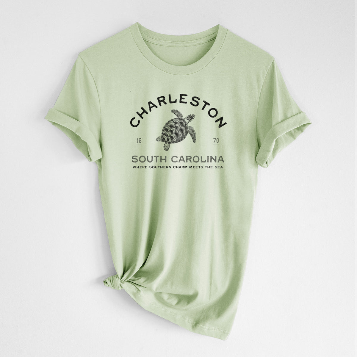 Charleston South Carolina - Loggerhead Sea Turtle - Lightweight 100% Cotton Unisex Crewneck