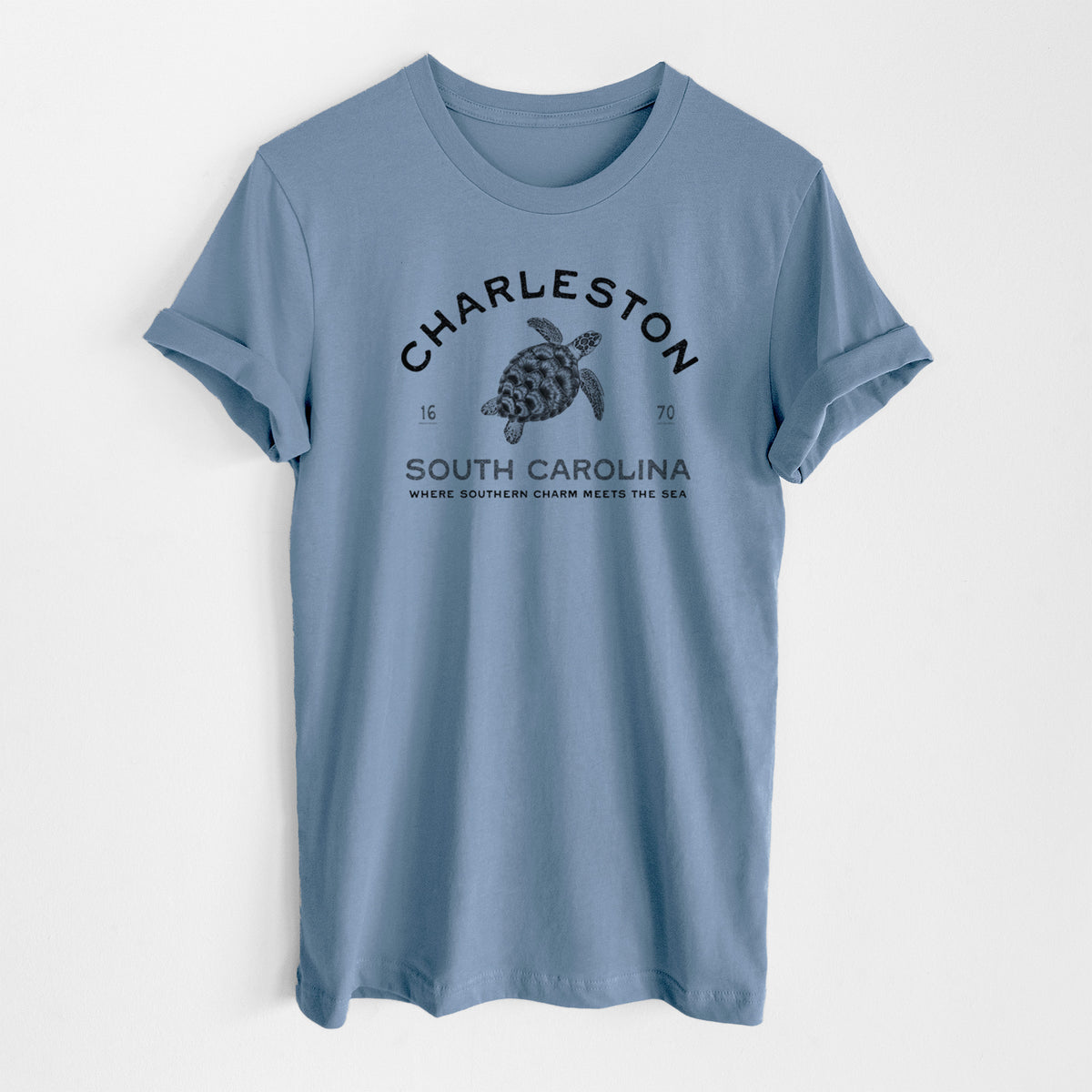 Charleston South Carolina - Loggerhead Sea Turtle - Lightweight 100% Cotton Unisex Crewneck