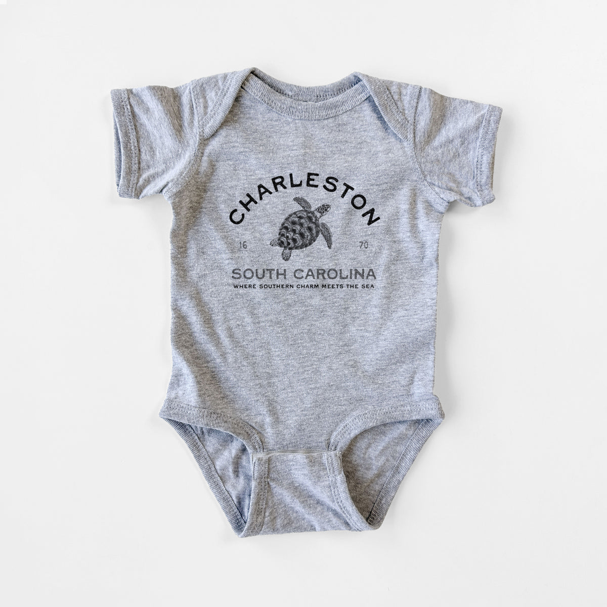 Charleston South Carolina - Loggerhead Sea Turtle - Baby Fine Jersey Bodysuit