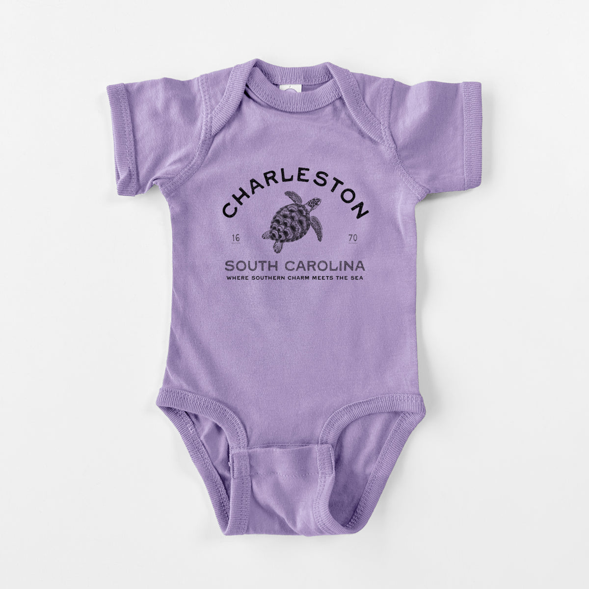 Charleston South Carolina - Loggerhead Sea Turtle - Baby Fine Jersey Bodysuit