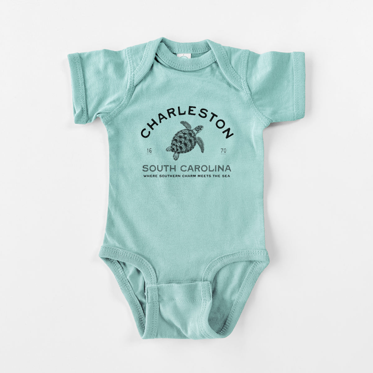 Charleston South Carolina - Loggerhead Sea Turtle - Baby Fine Jersey Bodysuit