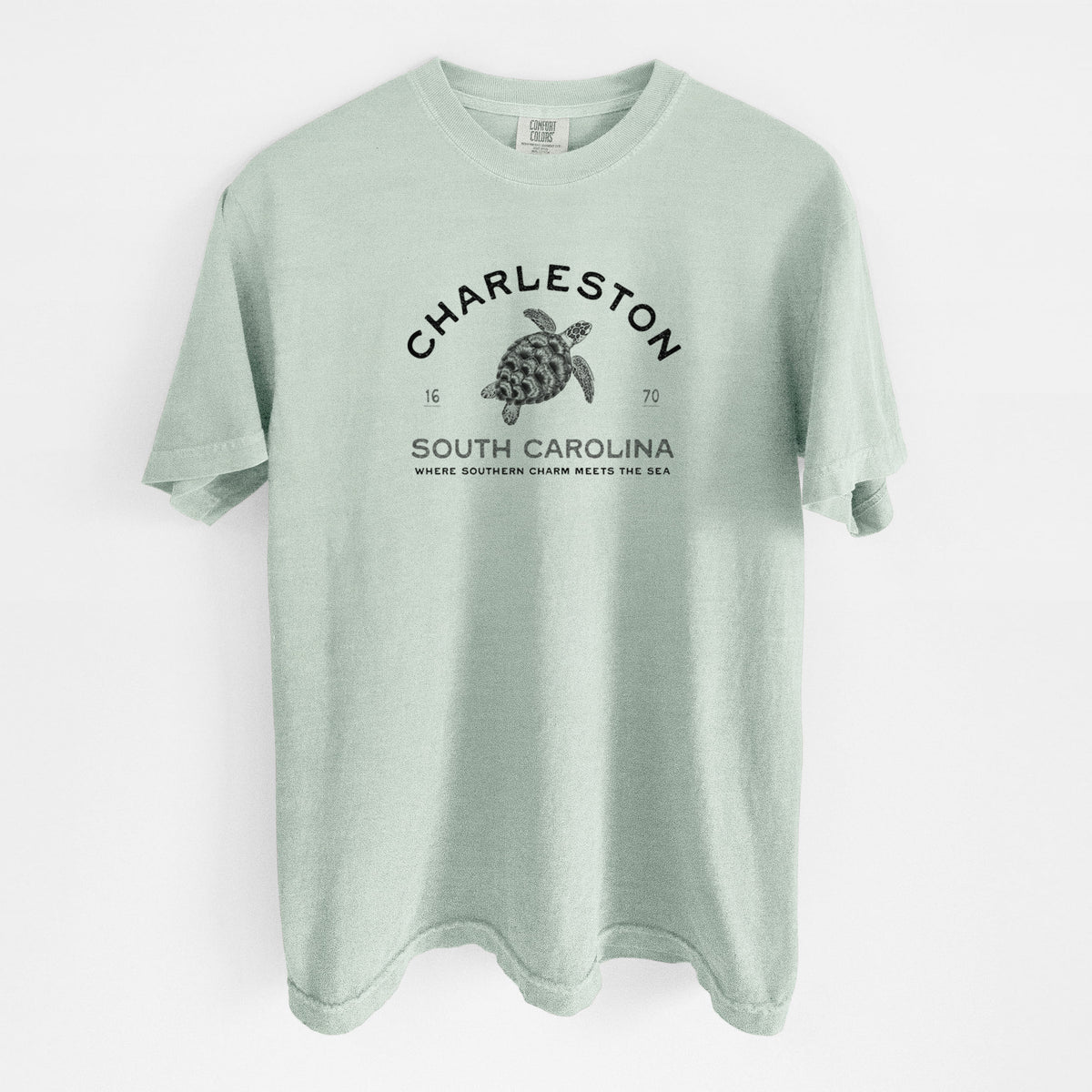Charleston South Carolina - Loggerhead Sea Turtle - Unisex Comfort Colors Garment-Dyed Heavyweight T-shirt