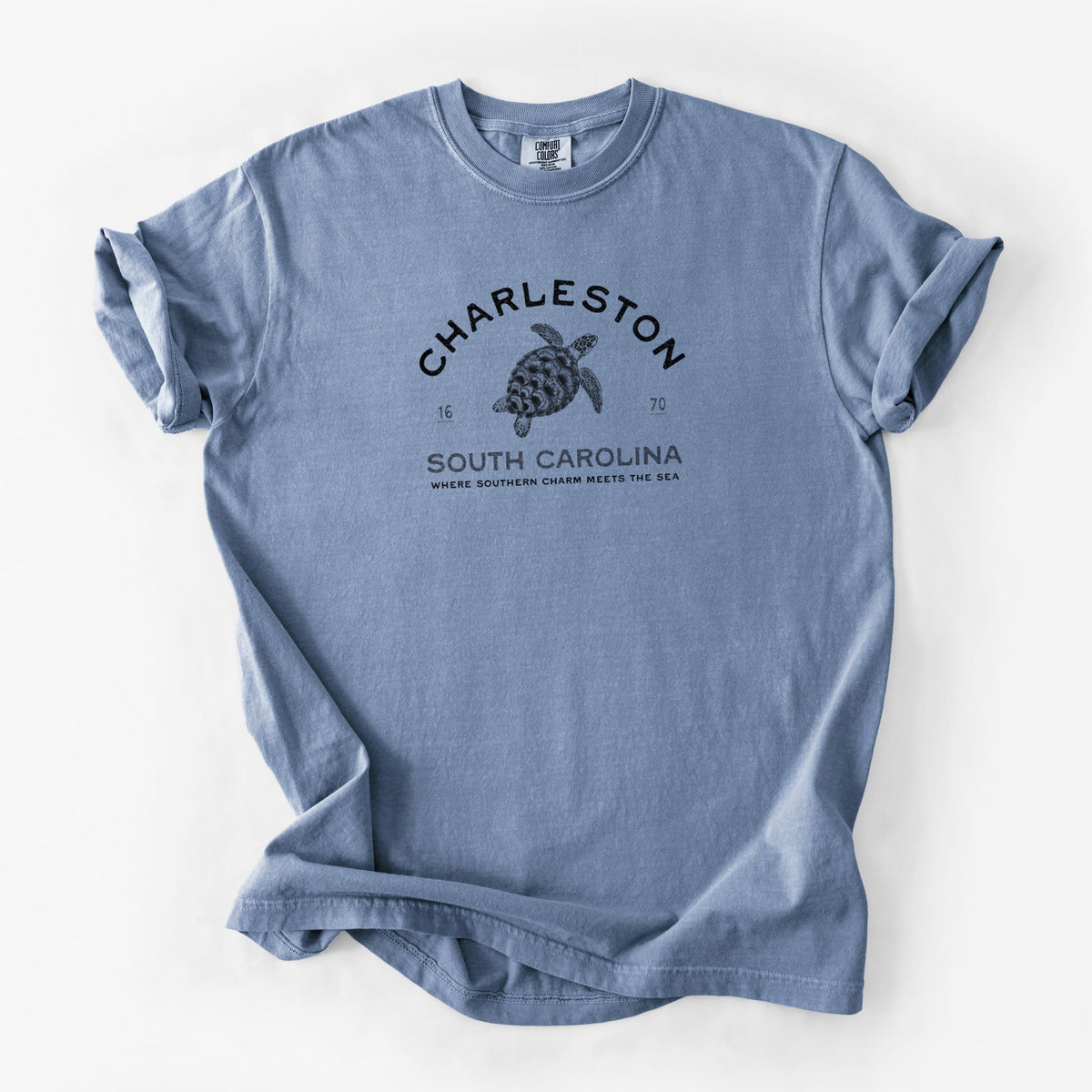 Charleston South Carolina - Loggerhead Sea Turtle - Unisex Comfort Colors Garment-Dyed Heavyweight T-shirt