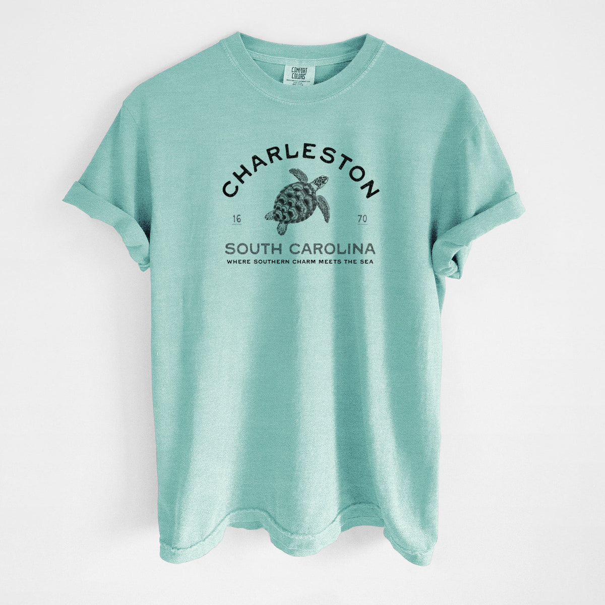 Charleston South Carolina - Loggerhead Sea Turtle - Unisex Comfort Colors Garment-Dyed Heavyweight T-shirt