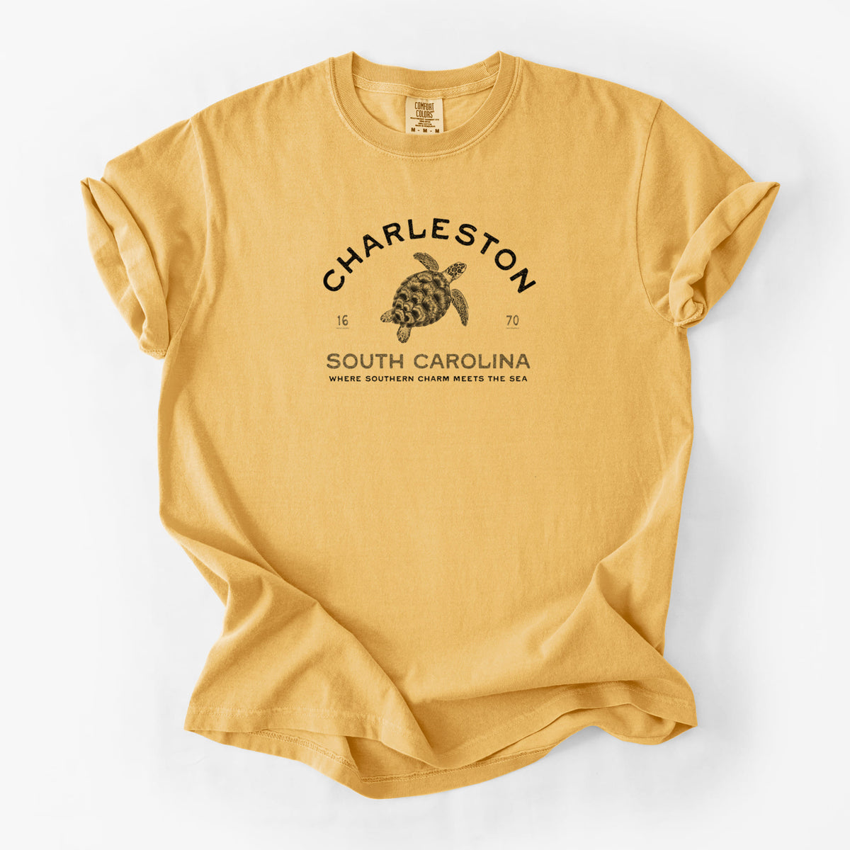 Charleston South Carolina - Loggerhead Sea Turtle - Unisex Comfort Colors Garment-Dyed Heavyweight T-shirt