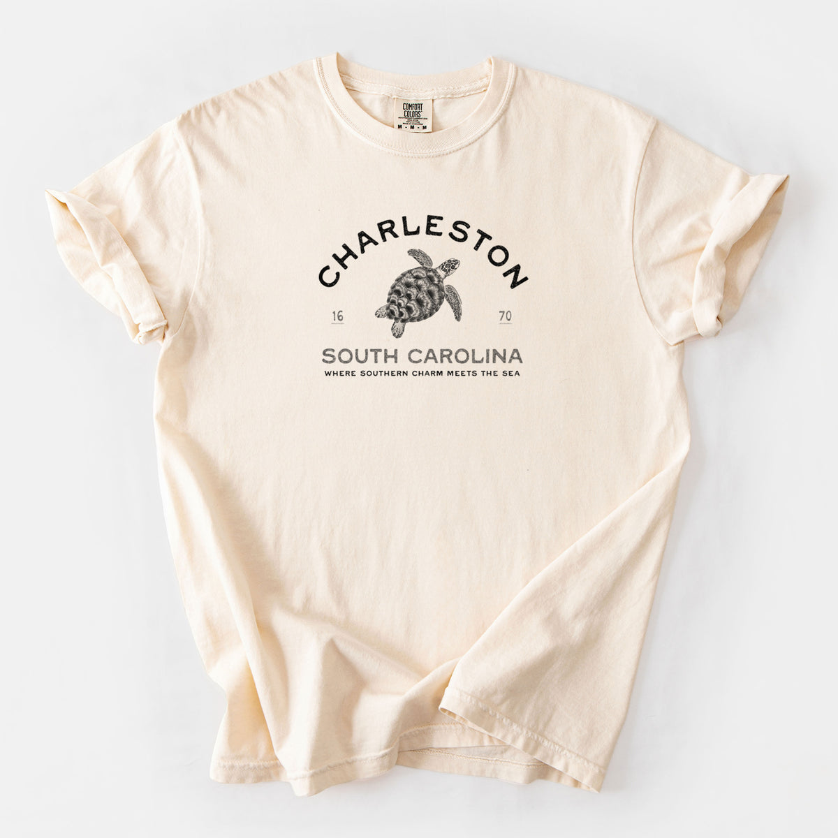 Charleston South Carolina - Loggerhead Sea Turtle - Unisex Comfort Colors Garment-Dyed Heavyweight T-shirt