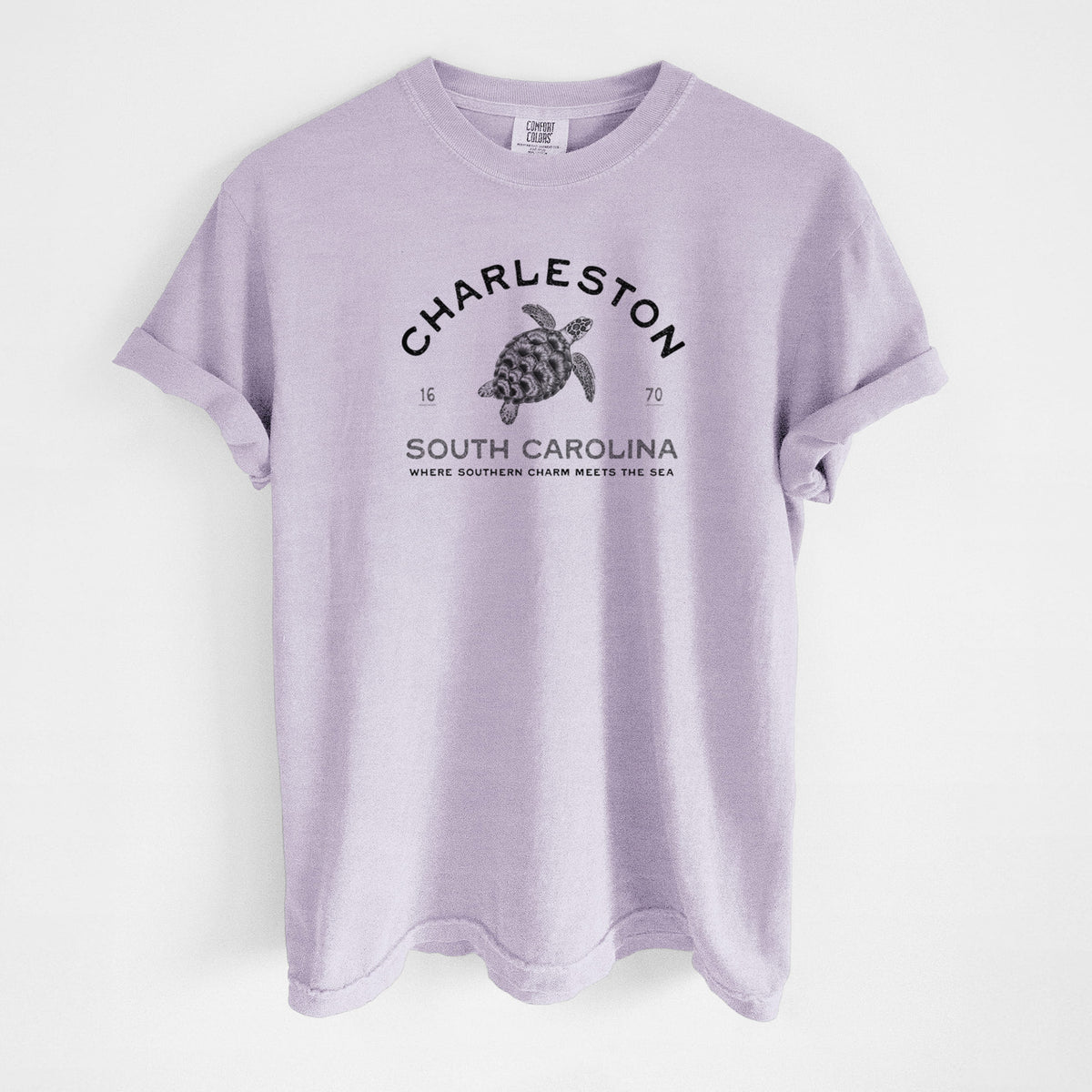 Charleston South Carolina - Loggerhead Sea Turtle - Unisex Comfort Colors Garment-Dyed Heavyweight T-shirt