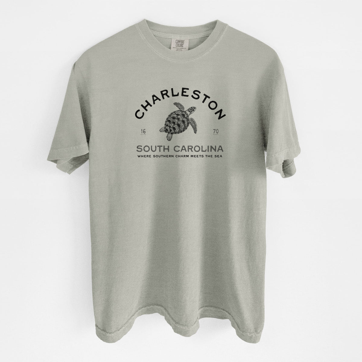 Charleston South Carolina - Loggerhead Sea Turtle - Unisex Comfort Colors Garment-Dyed Heavyweight T-shirt