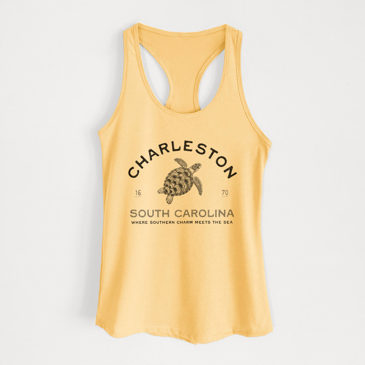Charleston South Carolina - Loggerhead Sea Turtle - Women's Racerback Tanktop
