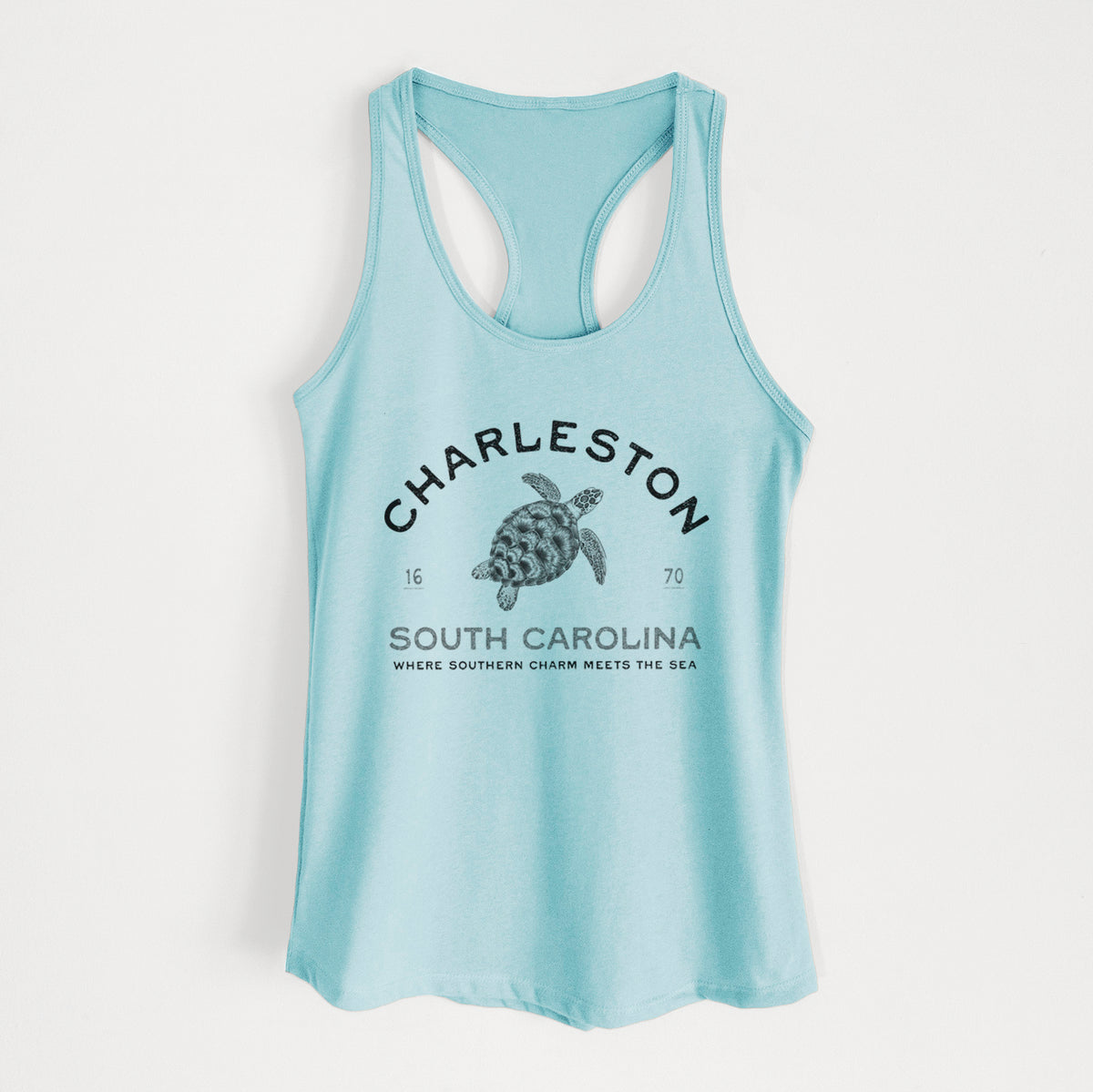 Charleston South Carolina - Loggerhead Sea Turtle - Women's Racerback Tanktop