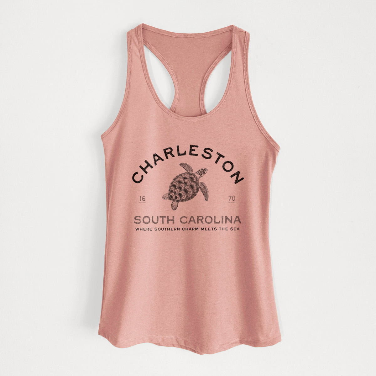 Charleston South Carolina - Loggerhead Sea Turtle - Women's Racerback Tanktop