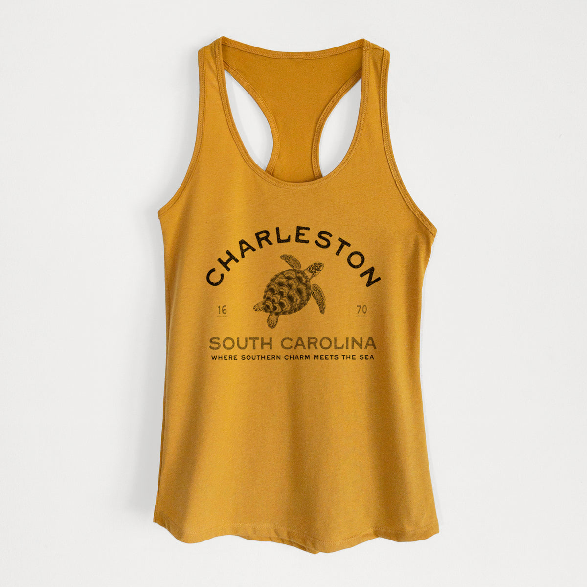 Charleston South Carolina - Loggerhead Sea Turtle - Women's Racerback Tanktop